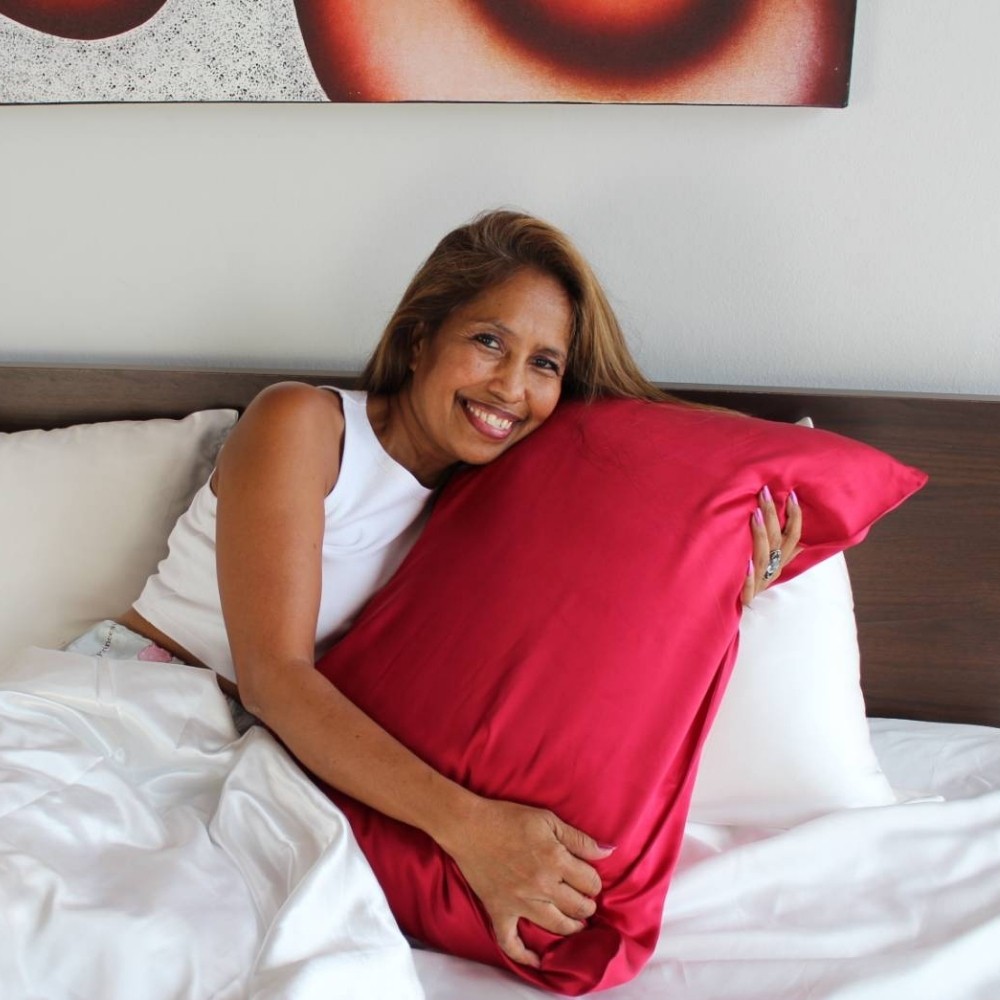 Red Silk Pillowcase