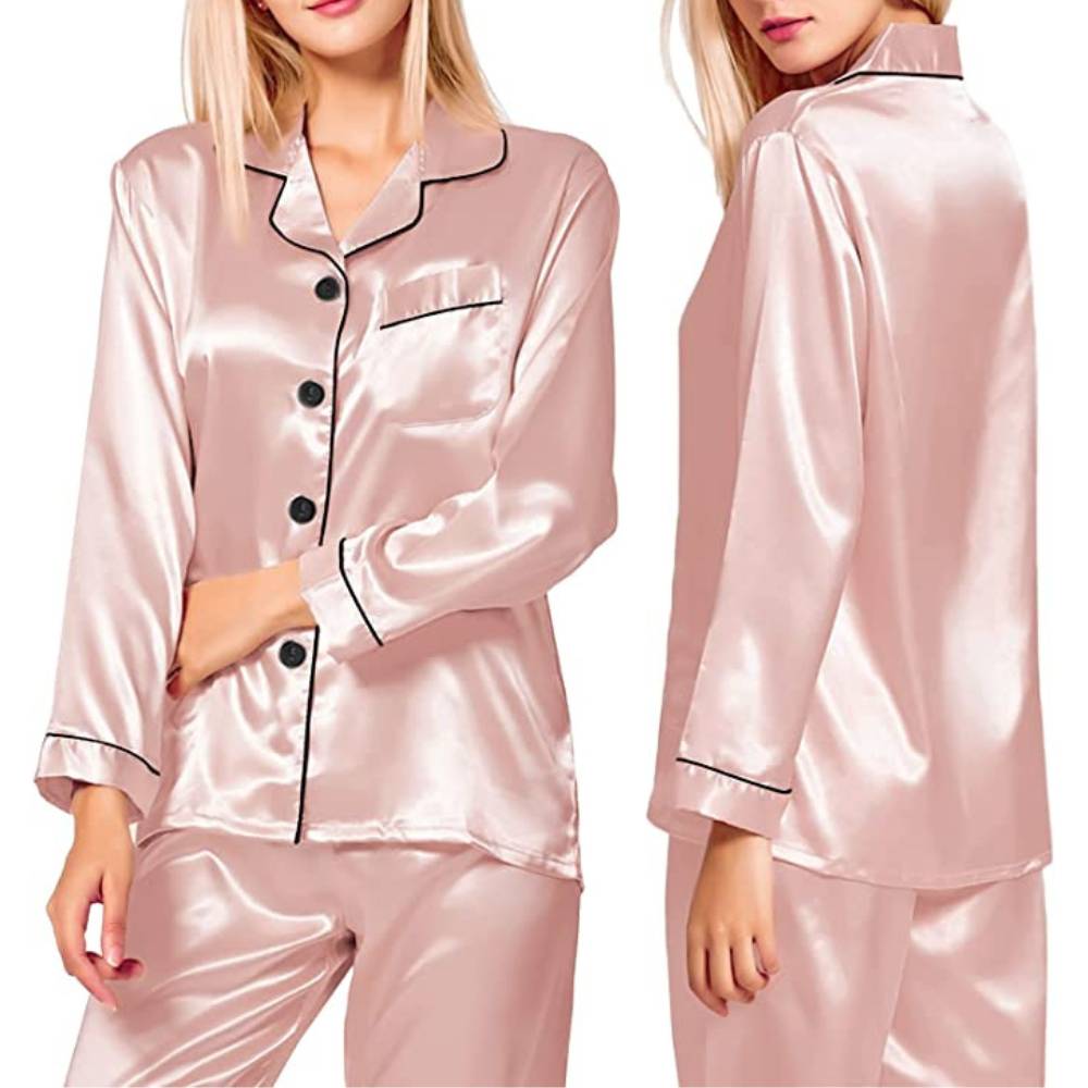 Satin Silk Long PJ Set: image 1