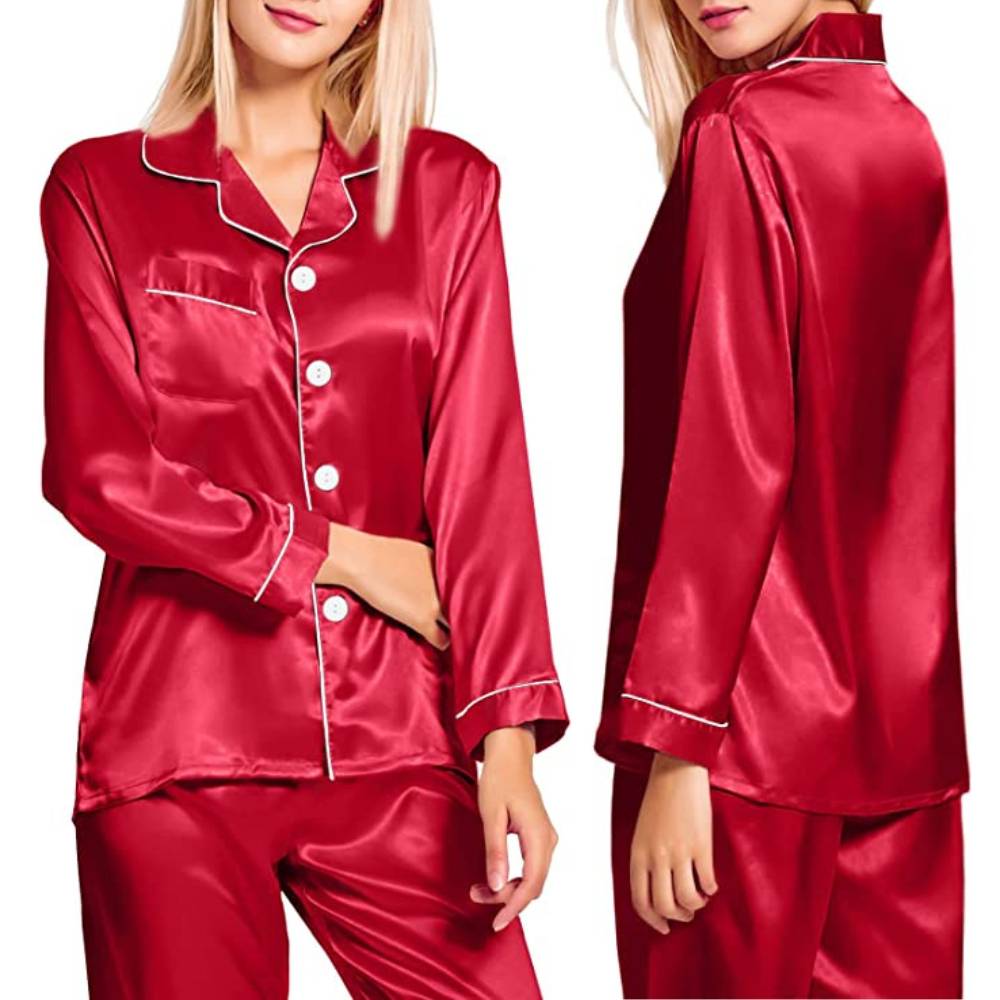 Satin Silk Long PJ Set: image 3