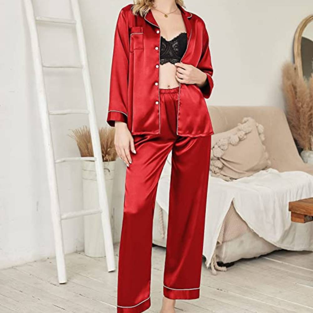 Satin Silk Long PJ Set: image 6