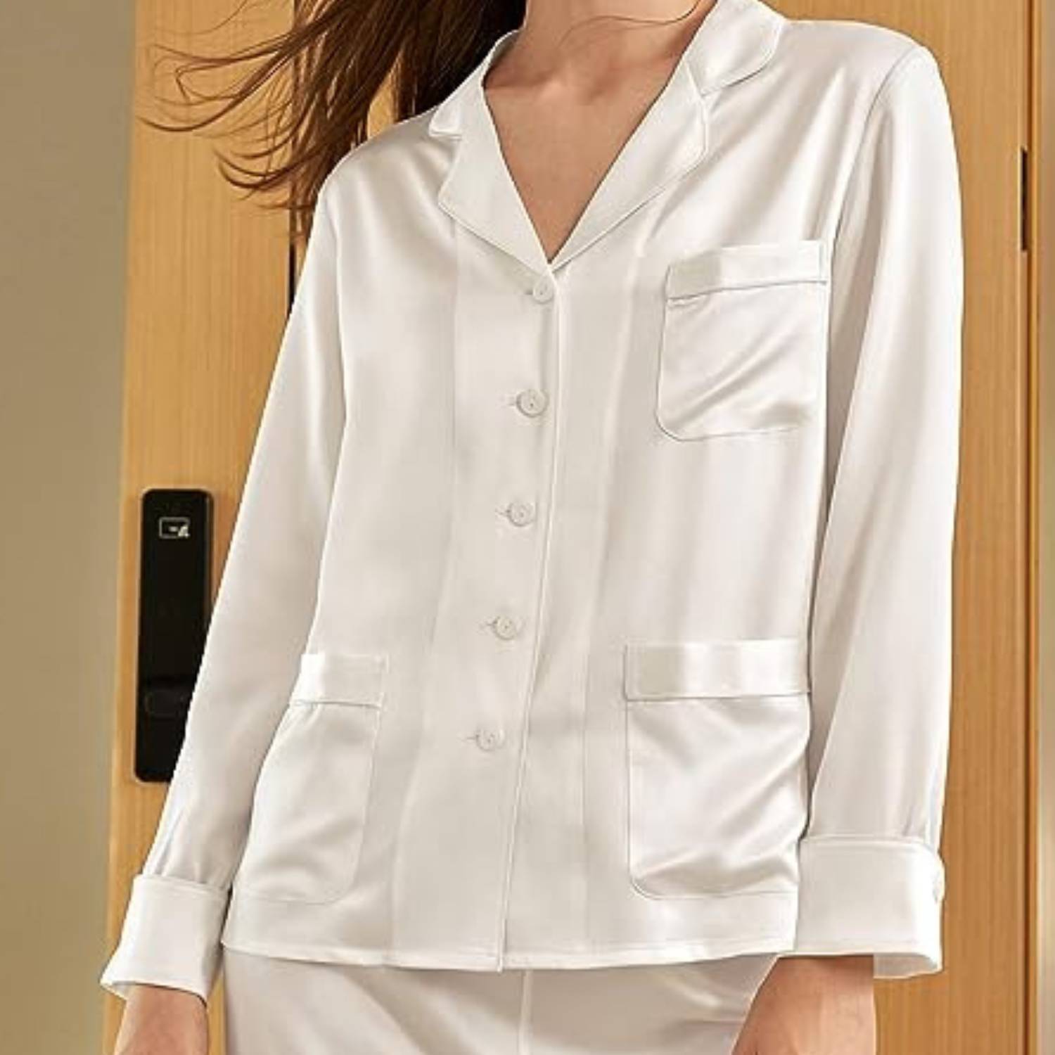 buy white womens silk pyjama